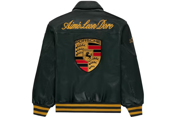 Aime Leon Dore x Porsche 993 Turbo Leather Club Jacket British Racing Green