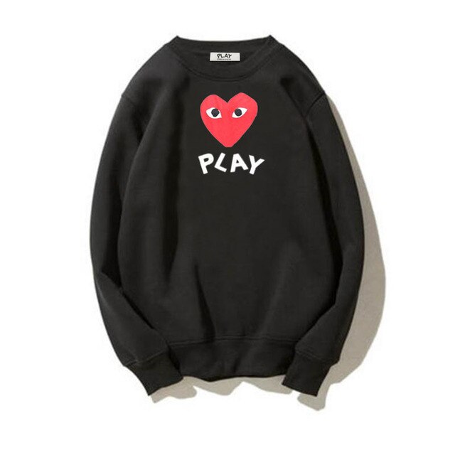 CDG Play Double Side Printed Black Sweatshirt